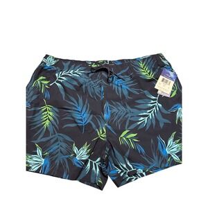 Kanu Surf Navy Tropical Swim Trunks 3X – Compression Liner – NWT